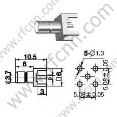 SMB hembra para conector PCB RF