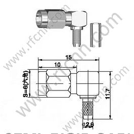 Ángulo derecho del engarño de la rizada de SSMA para el conector RG174 RF