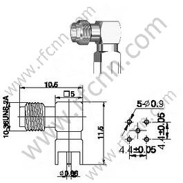 Ángulo derecho macho SSMA para conector PCB RF