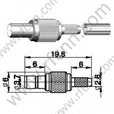 SMB Crimazo femenino para RG174 RF Conector