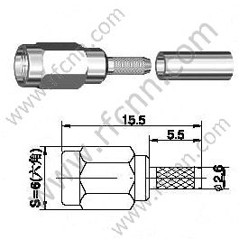 Crimpo masculino SSMA para el conector RG174 RF