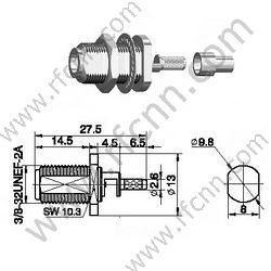F Bulkhead RF Conector para RG179